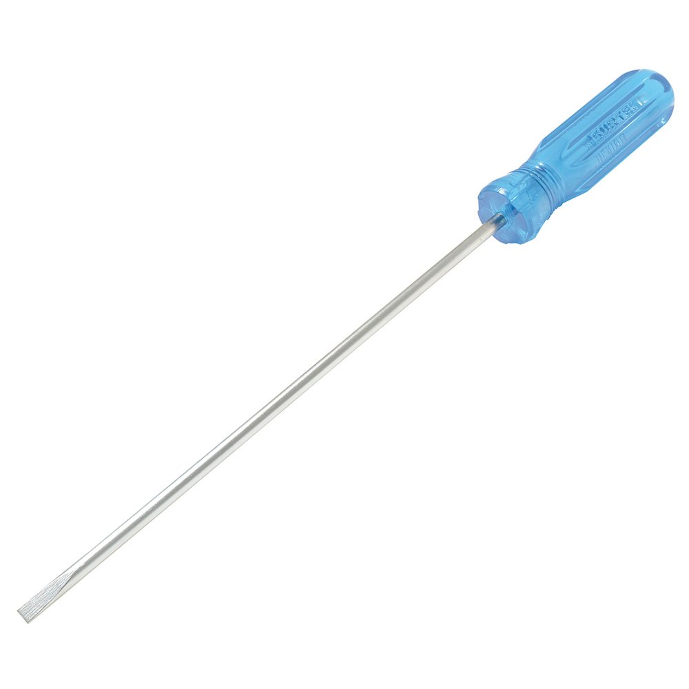 6 Pza Destornillador con mango azul, punta cabinet barra redonda 3/16" x 6" Surtek