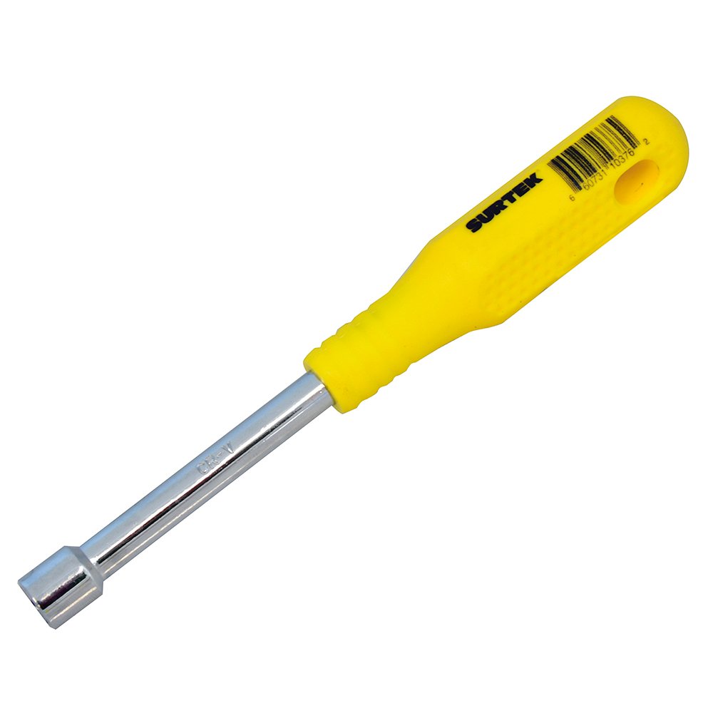 6 Pza Destornillador con mango amarillo, de caja en pulgadas 1/2" x 3" Surtek