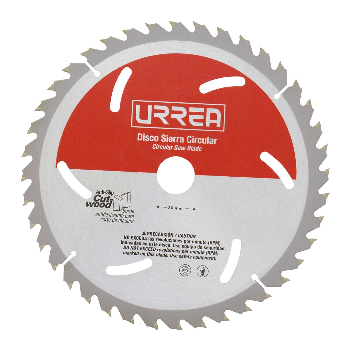 Disco para sierra circular para corte de madera 40 dientes, 12" Urrea