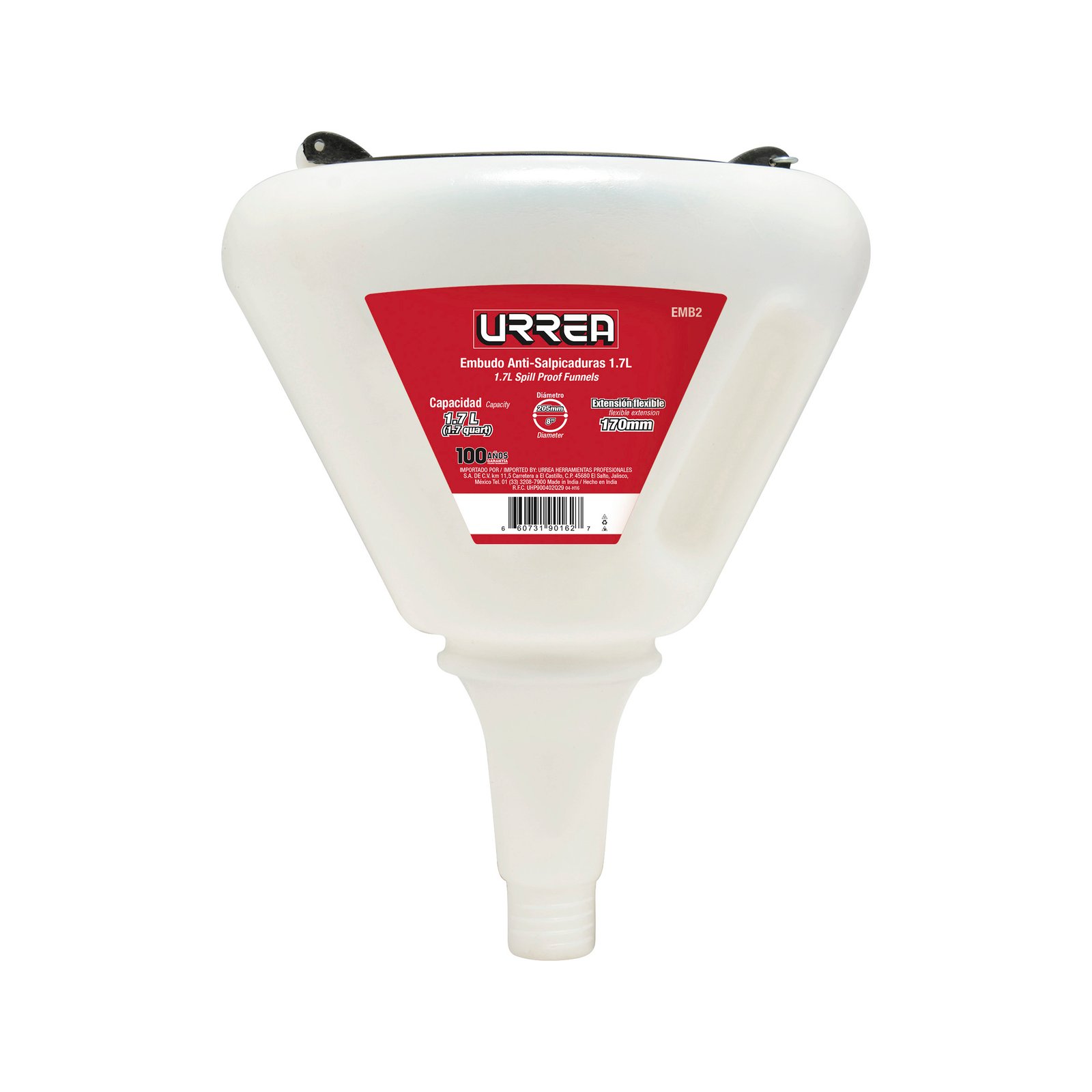 Embudo anti-salpicaduras de polipropileno 1.7 Lt Urrea