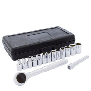 Juego de dados y accesorios cuadro de 1/4" combinado, 15 piezas Surtek