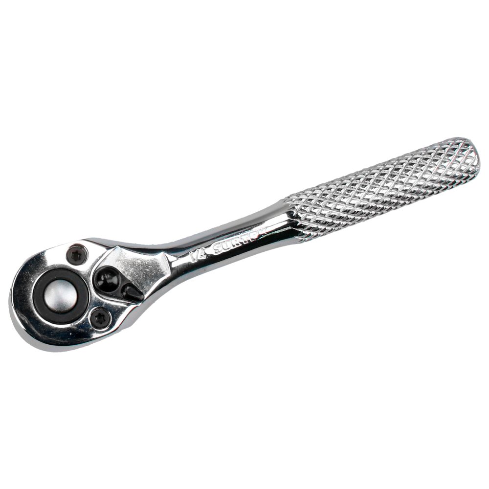 3 Pza Matraca reversible cromada, quick release, para dado cuadro de 1/4" Surtek