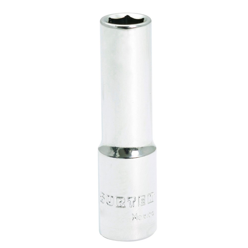6 Pza Dado largo cuadro de 3/8", 6 puntas, en pulgadas, 7/16" Surtek