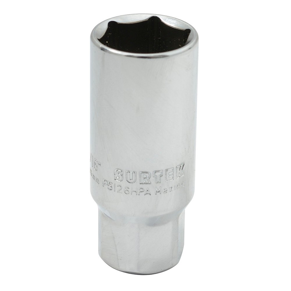 6 Pza Dado para bujía con neopreno en pulgadas, cuadro 3/8", 6 puntas, 13/16" Surtek