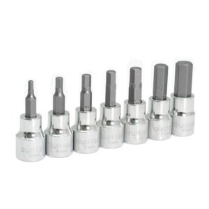 Juego de dados punta hexagonal cuadro de 3/8", métricos, 7 piezas Surtek