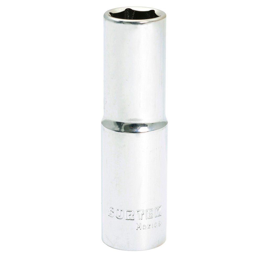 6 Pza Dado largo cuadro de 1/2", 6 puntas, en pulgadas, 3/8" Surtek