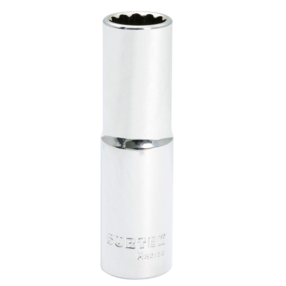 Dado largo cuadro de 1/2", 12 puntas, en pulgadas, 1/2" Surtek