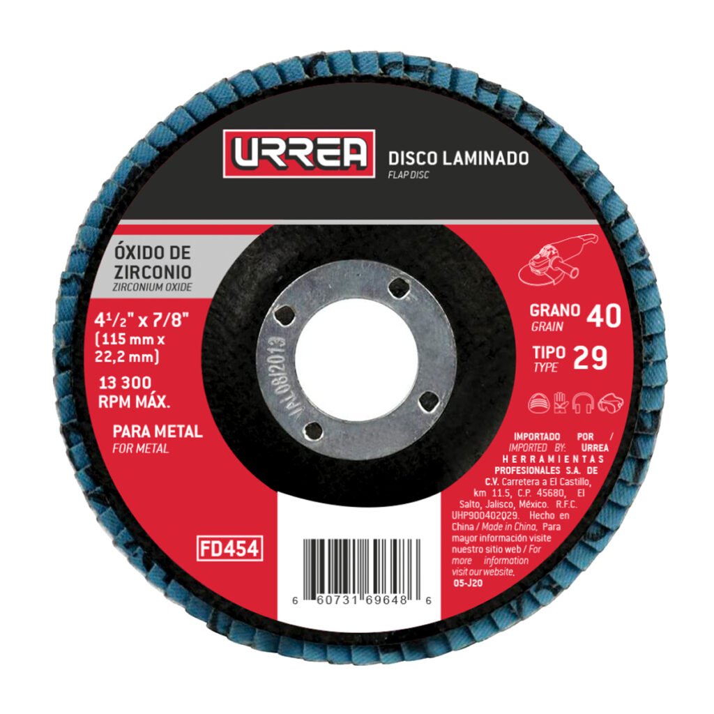 10 Pza Disco laminado tipo 29 grano 80, 4-1/2" Urrea