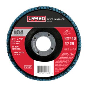 Disco laminado tipo 29 grano 80, 4-1/2" Urrea