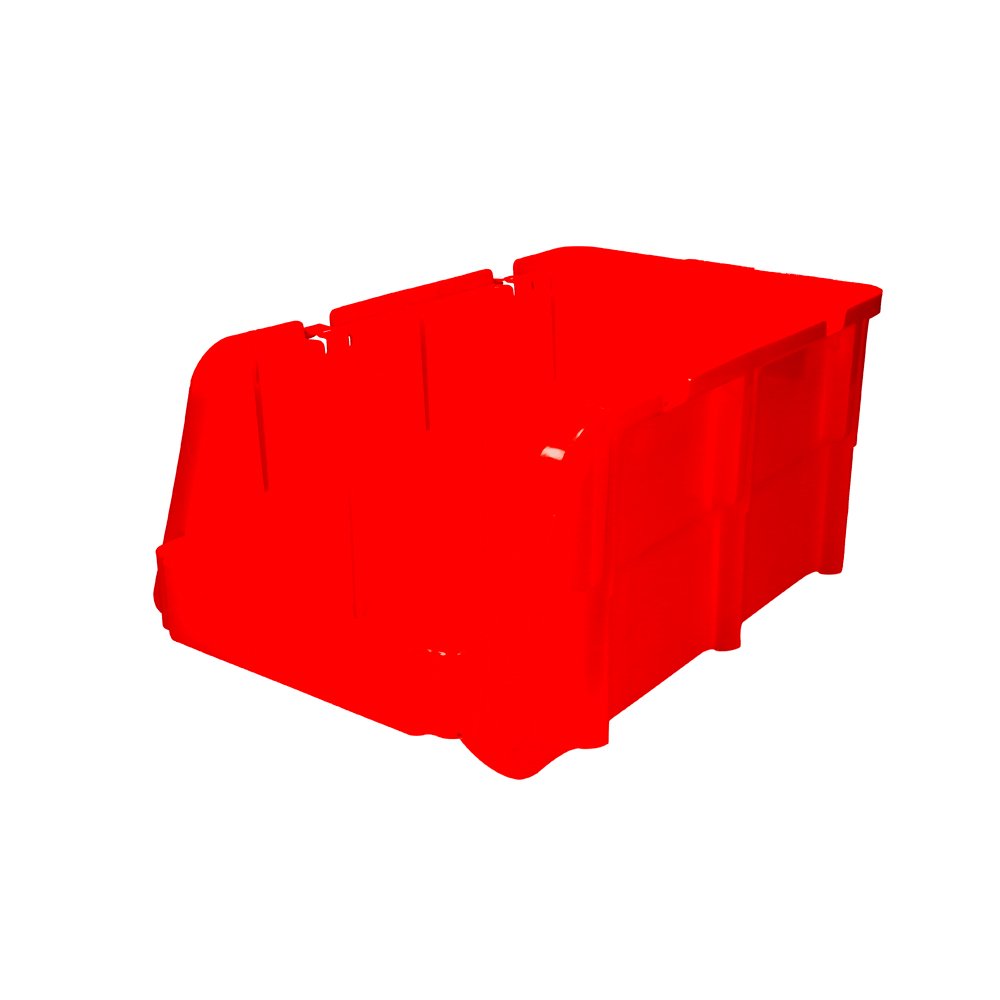 3 Pza Gaveta plástica pico de pato color rojo 14" x 8" x 7" Surtek