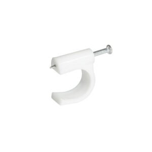 Grapa para cable coaxial 6 mm, color blanco, 20 piezas Surtek