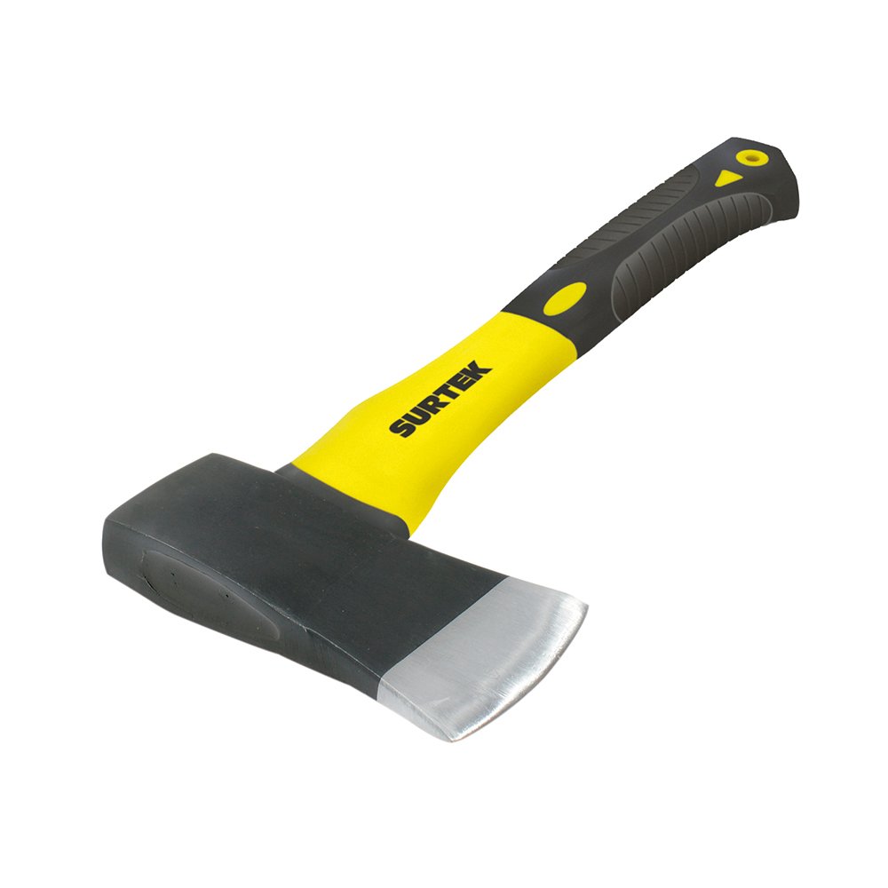 4 Pza Hacha cazadora con cabeza forjada en acero con mango de fibra de vidrio 14", 1-1/2 lb Surtek