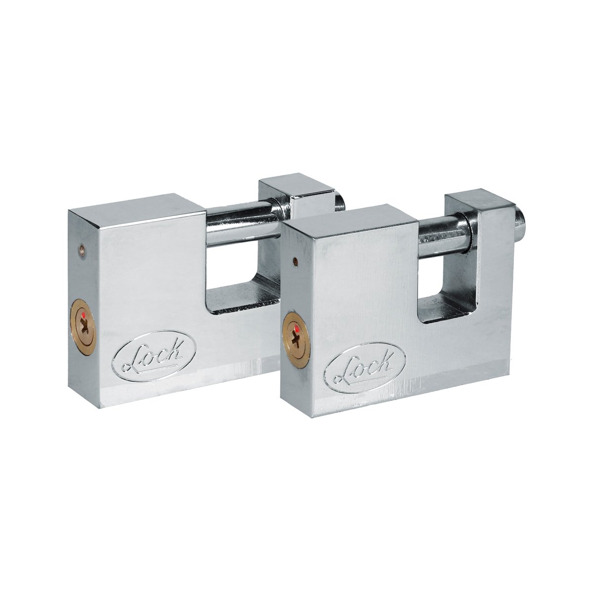 Juego de candados para cortina 80 mm, niquel satinado, llave estándar, 2 piezas Lock