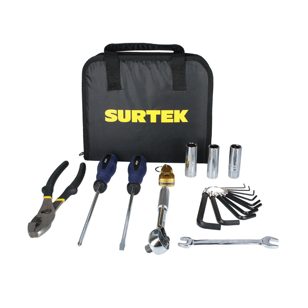 Juego combinado de herramienta para motocicleta 12 piezas, con estuche multiusos Surtek