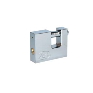 Candado de acero para cortina metálica 70 mm, cromo satinado, llave estándar Lock