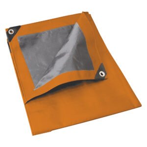 Lona de polietileno color naranja con fondo plata, 3 x 3 m Foy