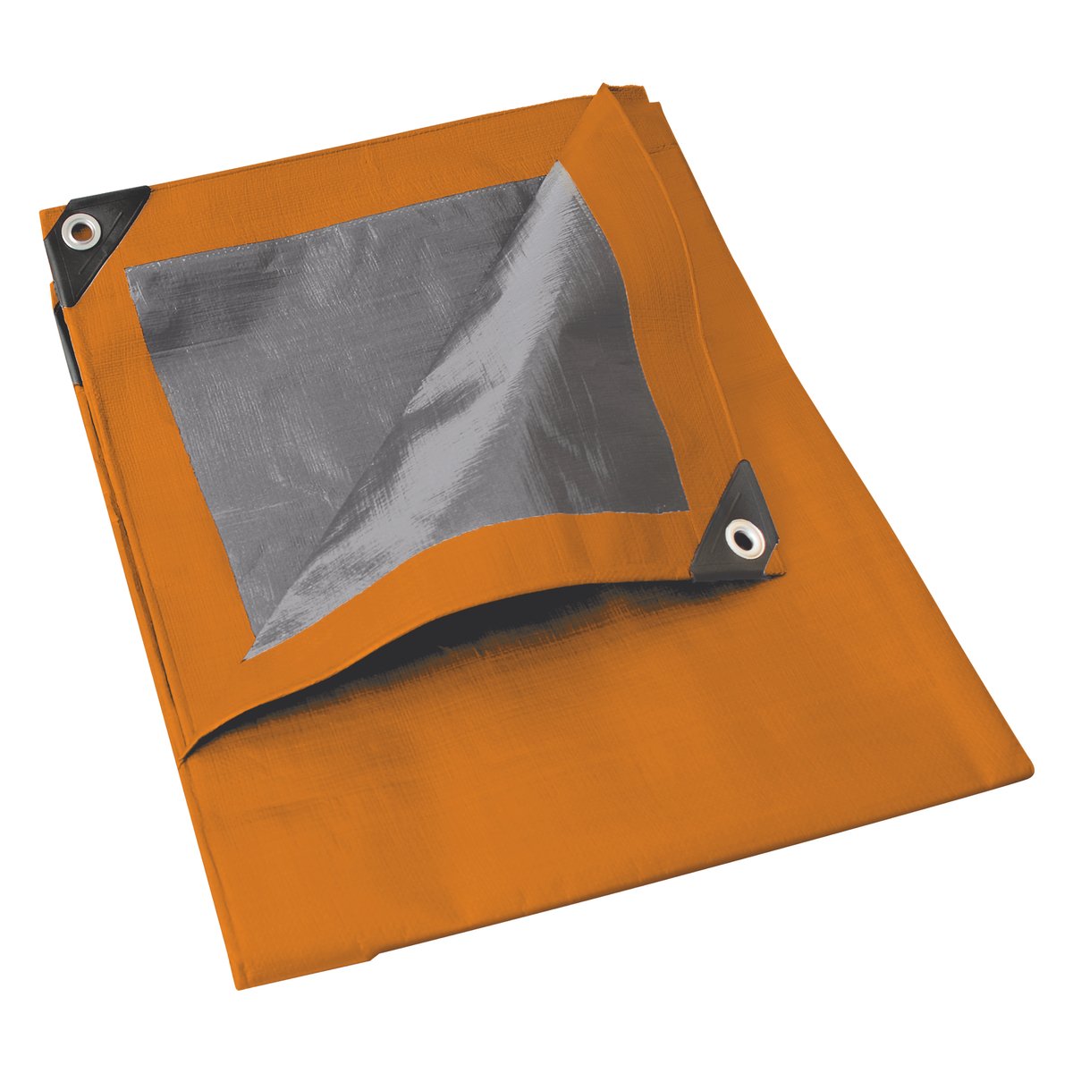 Lona de polietileno color naranja con fondo plata, 4 x 5 m Foy