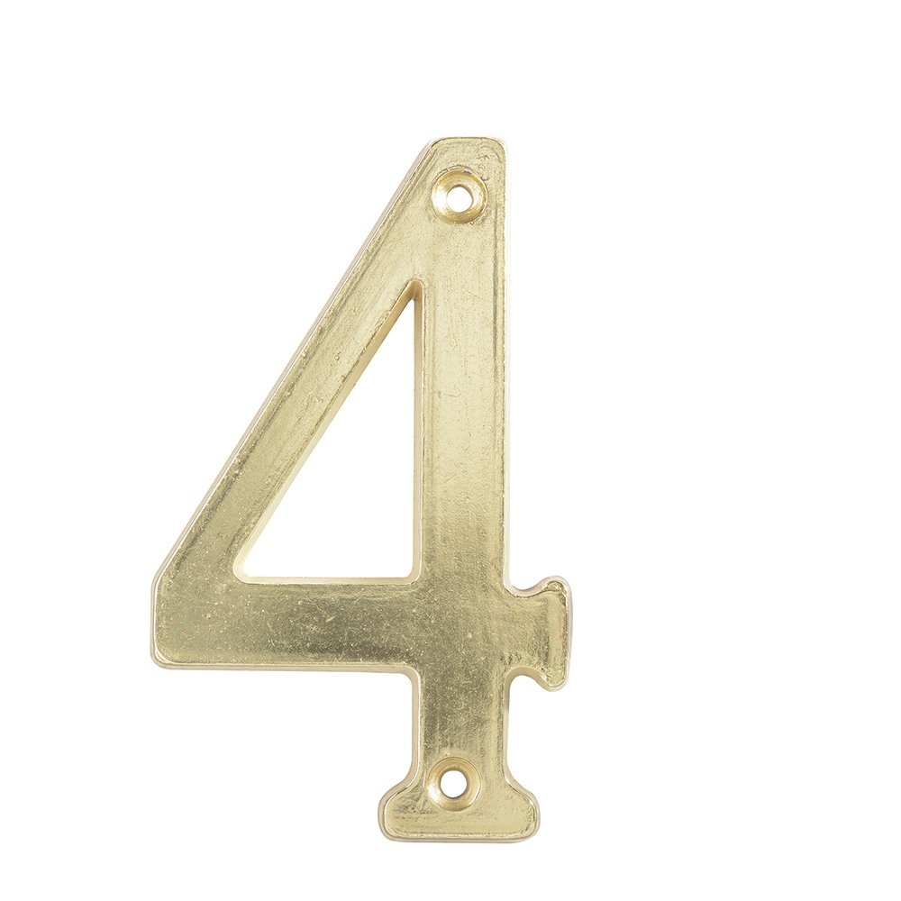 5 Pza Número 4 slim 4" latón brillante Lock