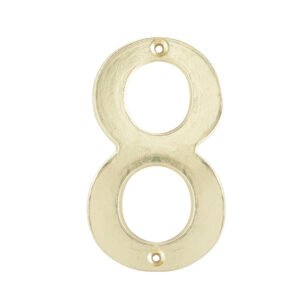 Número 8 slim 4" latón brillante Lock