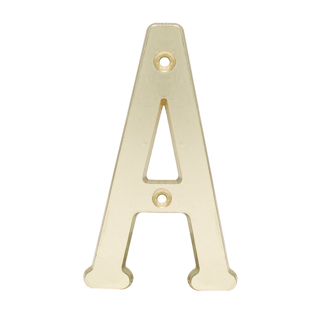 5 Pza Letra A slim 4" latón brillante Lock