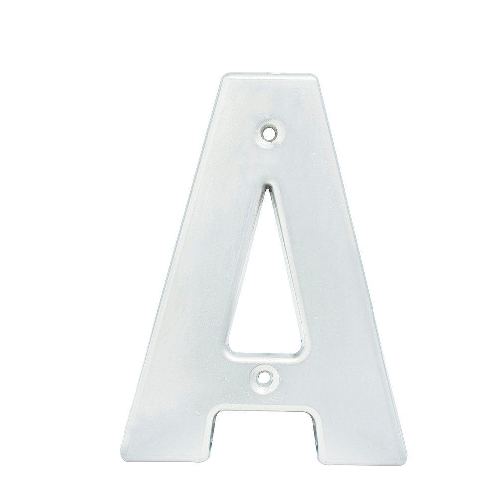 5 Pza Letra A bold 4" cromo satinado Lock