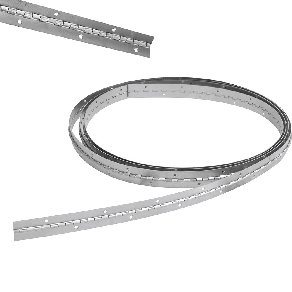 10 Pza Bisagra piano barrenadas 1" x 1 m, natural, en caja Lock