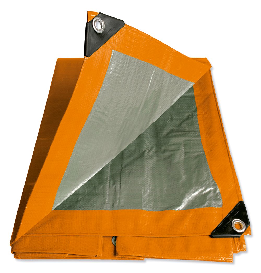 Lona de polietileno color naranja con fondo plata, 6.09 x 6.09 m Foy