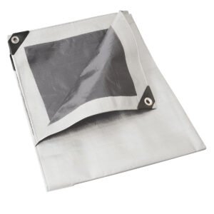 Lona de polietileno color blanco con fondo plata, 3 x 4 m Foy