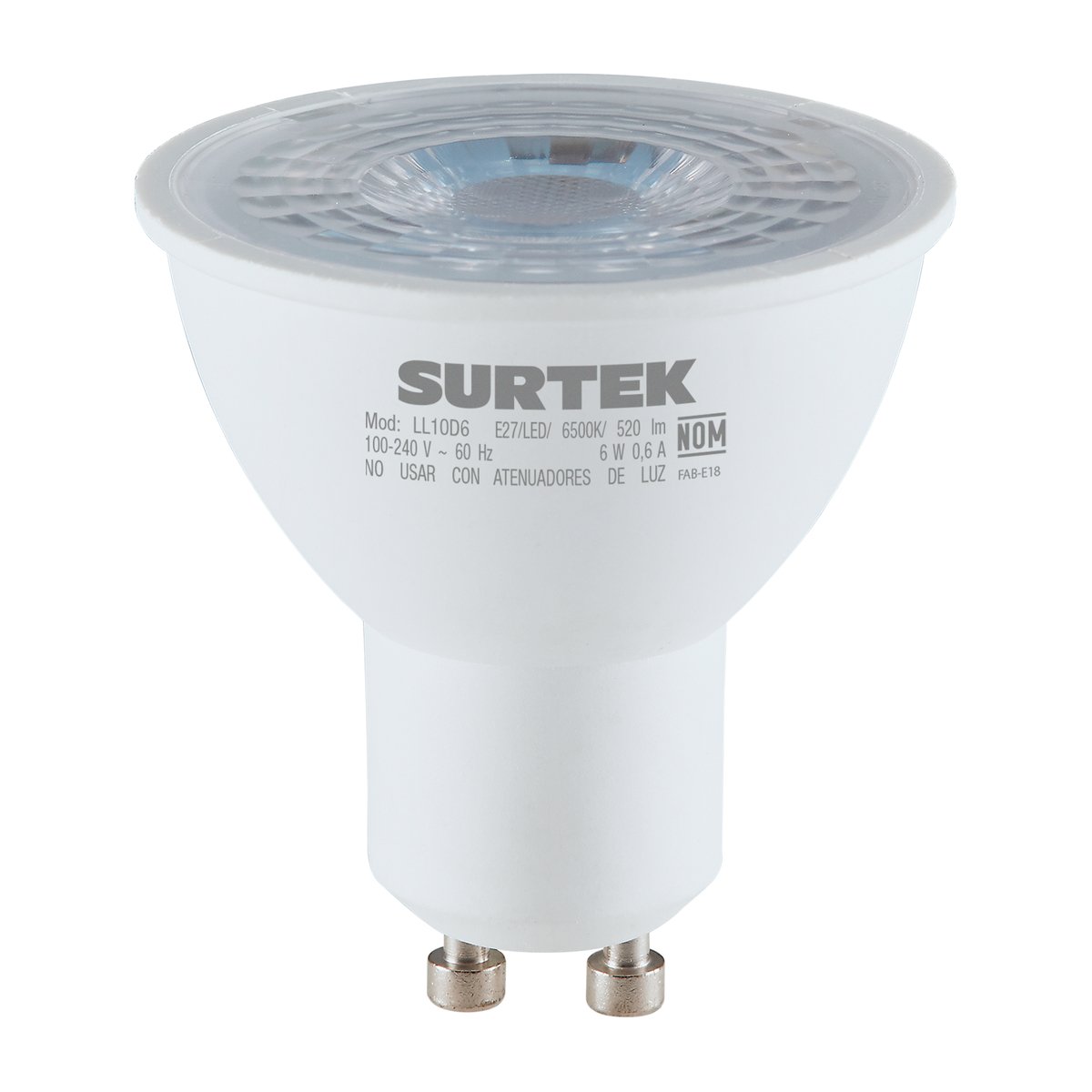 Lámpara de LED tipo GU10, 6 W luz cálida Surtek