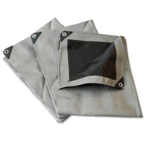 Lona de polietileno reforzada color gris, 6 x 12 m Surtek