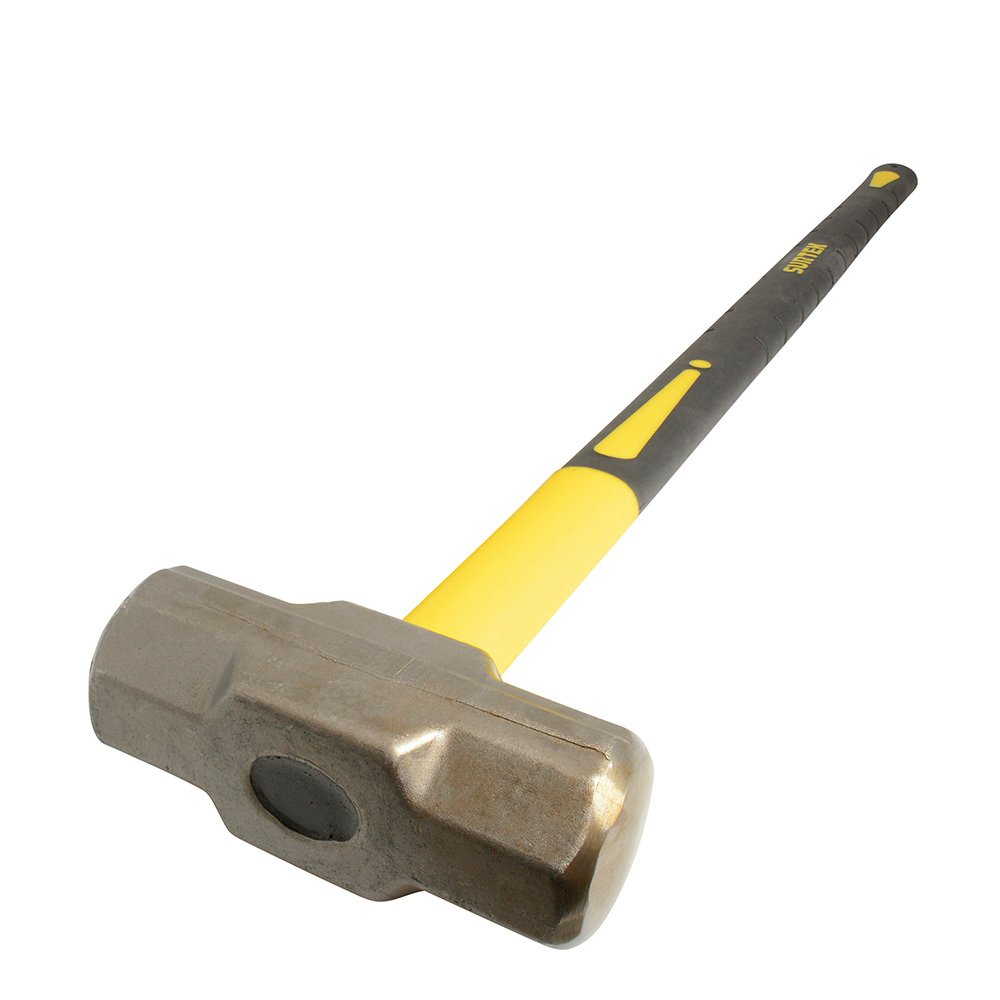 2 Pza Marro octagonal cabeza forjada con mango largo de fibra de vidrio de 36", 8 lb Surtek