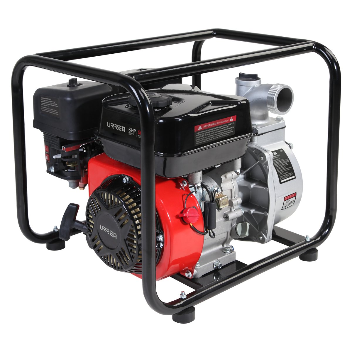 Motobomba a gasolina con diámetro de succión y descarga de 3 x 3", 6 HP Urrea