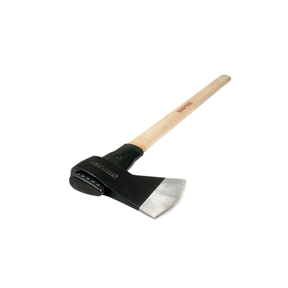 2 Pza Hacha de labor media con cabeza forjada en acero con mango de madera 36", 3 lb Surtek