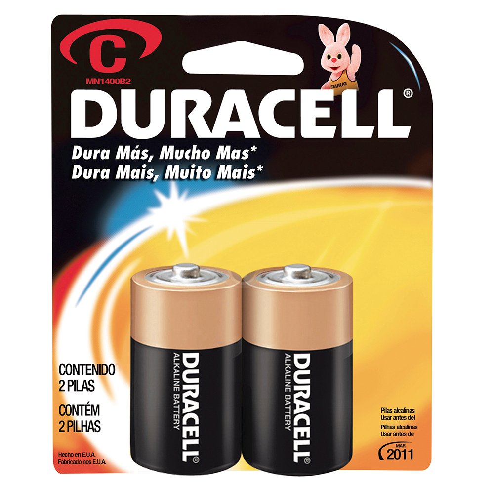 8 Pza Pila alcalina Duracell® "C", 2 piezas Surtek