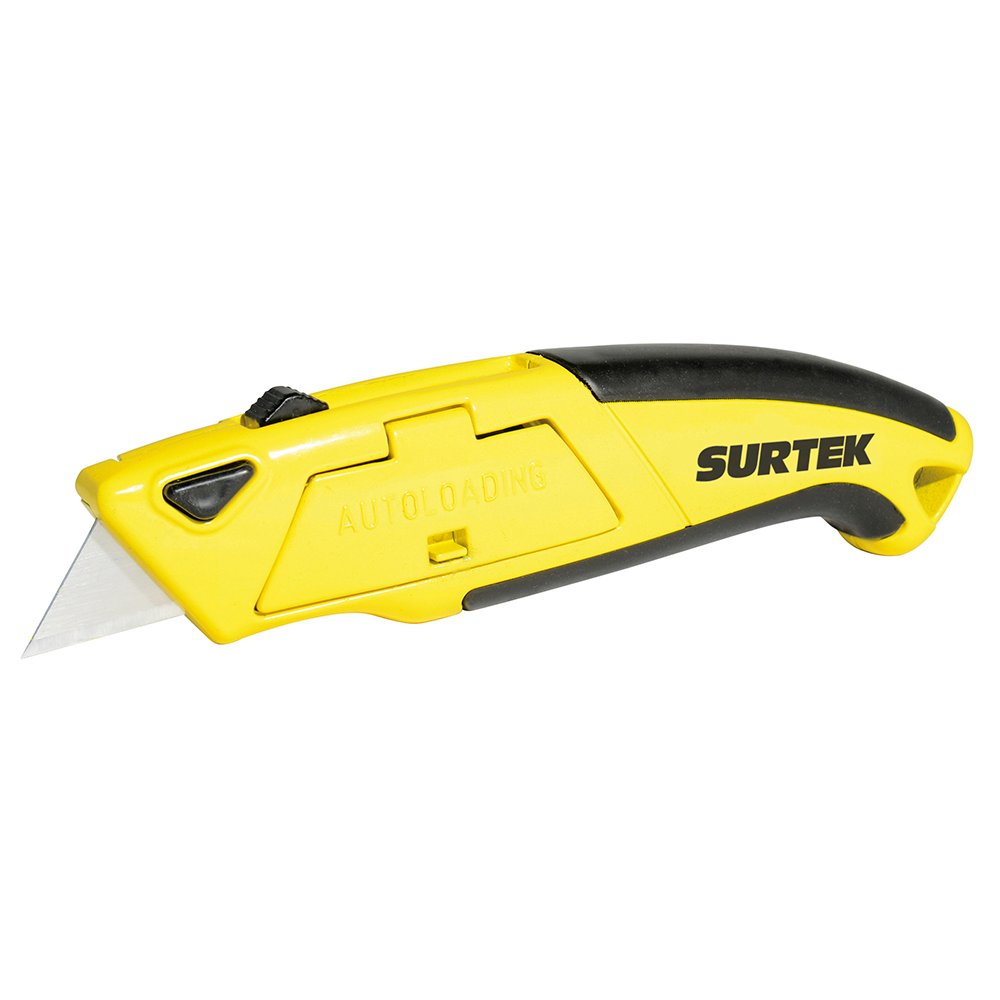 Navaja utilitaria retráctil reforzada con grip de 6" Surtek