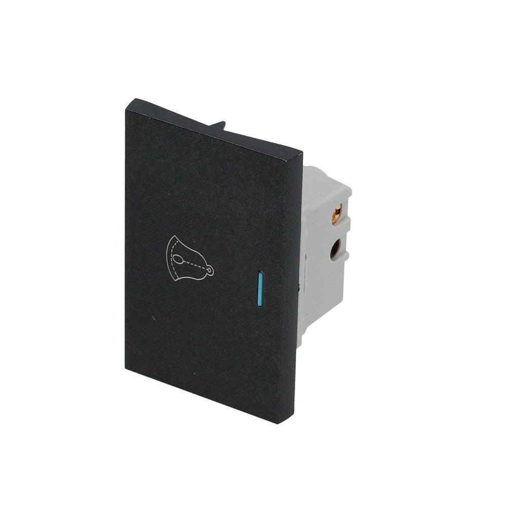20 Pza Interruptor para timbre 1/1, línea Premium, color negro Surtek