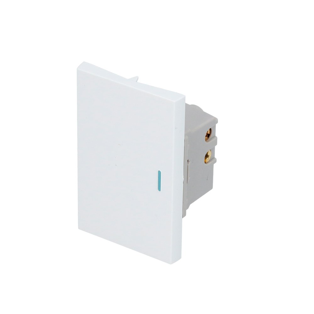 20 Pza Interruptor 1/1, línea Premium, color blanco Surtek