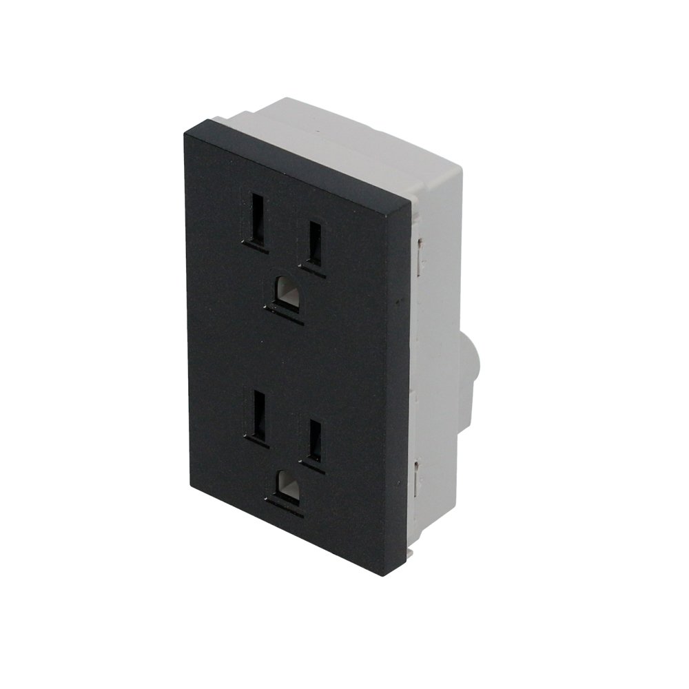 20 Pza Contacto dúplex 1/1, línea Premium, color negro Surtek