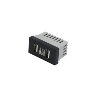 20 Pza Módulo USB doble 1/3, línea Premium, color negro Surtek