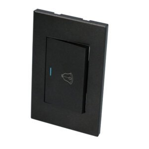 Placa para timbre 1/1, línea Premium, color negro Surtek