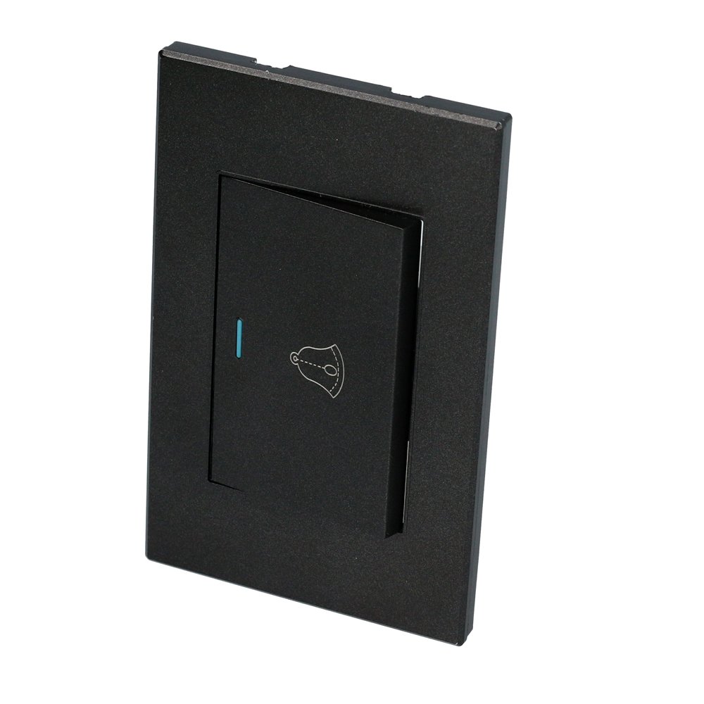 10 Pza Placa para timbre 1/1, línea Premium, color negro Surtek