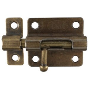 Pasador de sobreponer tipo barril acabado latón antiguo, 8 cm Lock