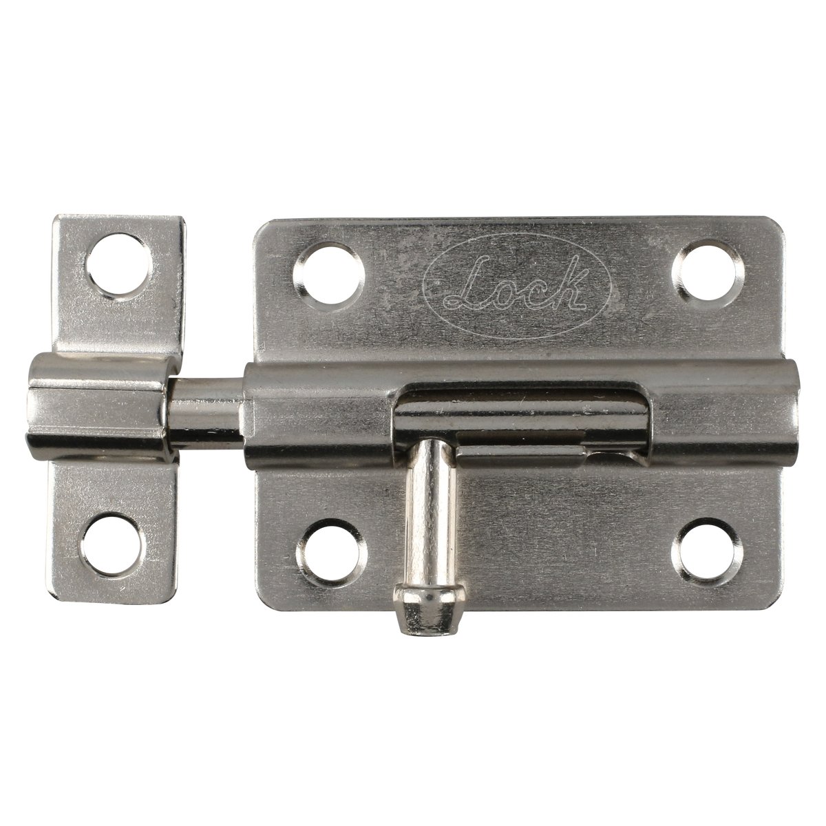 Pasador de sobreponer tipo barril acabado níquel satinado, 8 cm Lock