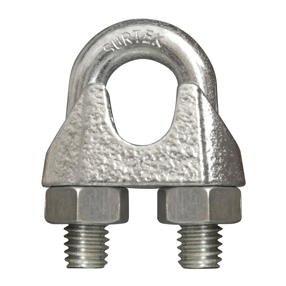 10 Pza Perro de hierro maleable para cable de acero tipo alemán 3/4" Surtek