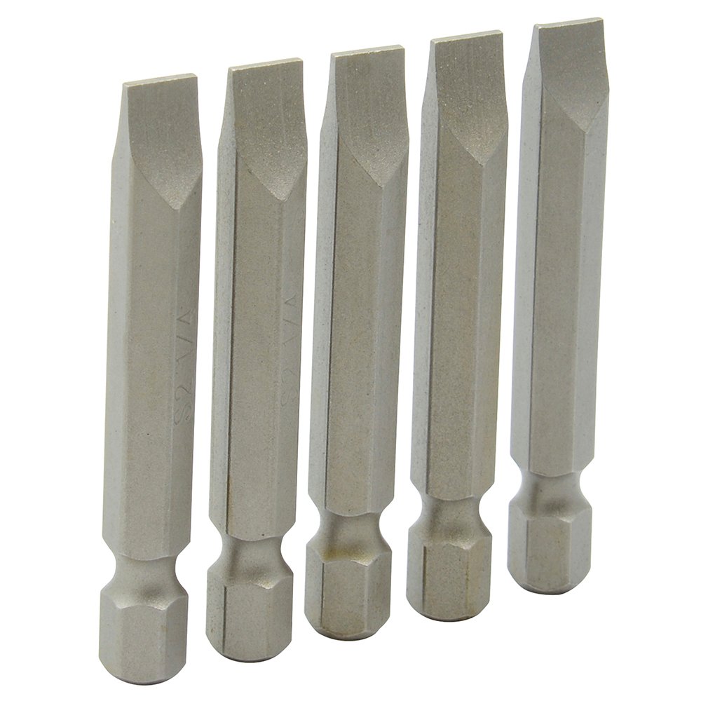 12 Pza Punta plana para destornillador hexágono de 1/4", 3/16" x 2" Surtek