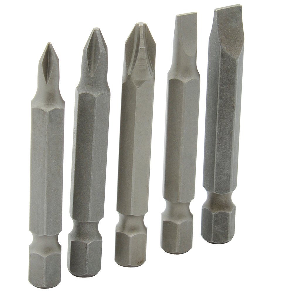 12 Pza Juego combinado de puntas phillips y planas de 2" hexágono de 1/4", 5 piezas en blíster Surtek