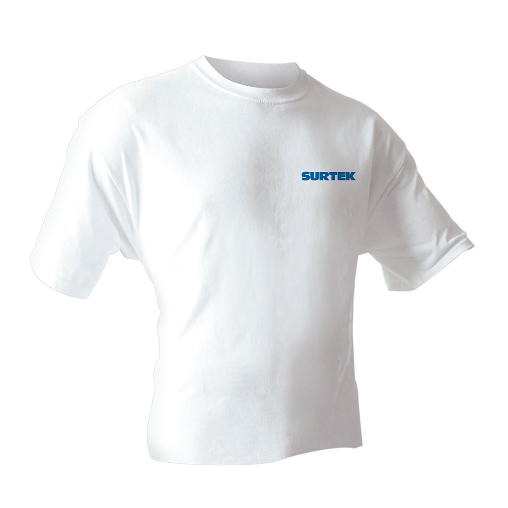 Playera cuello redondo color blanco talla L Surtek