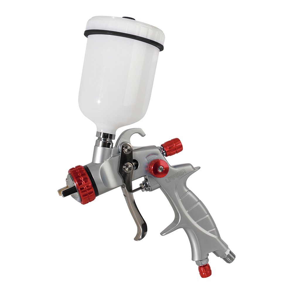 Pistola para pintar con alimentación de gravedad, capacidad 100 ml, 22 PSI Urrea