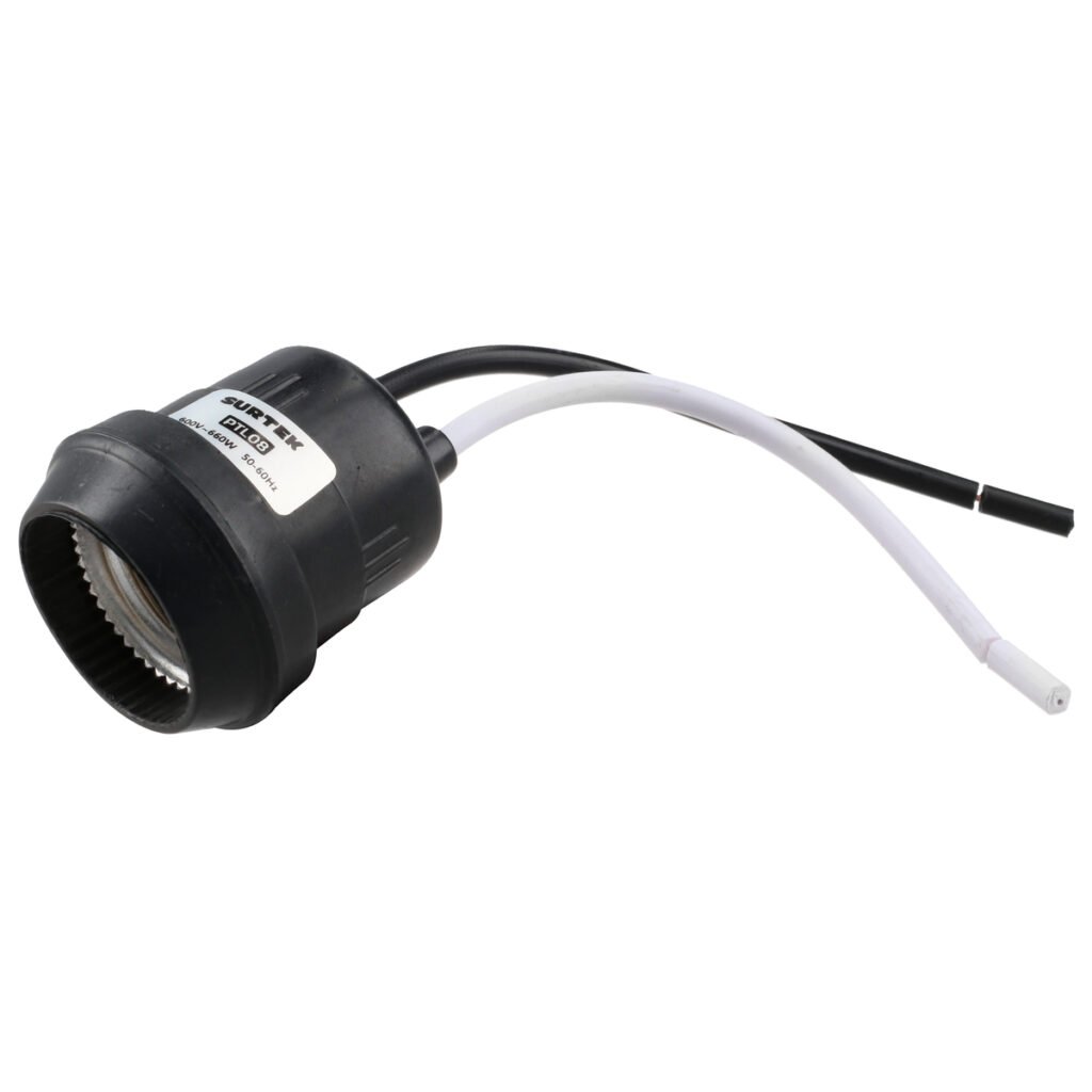 10 Pza Portalámpara de hule para intemperie, color negro Surtek