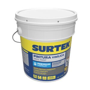 Cubeta de pintura vinílica premium 19 Lt color azul intenso Surtek